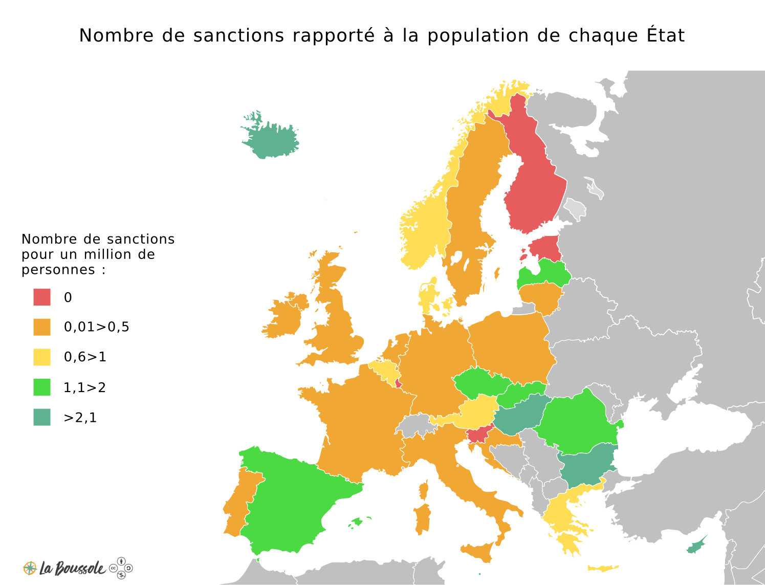 Nombre de sanctions rapporté à la population de chaque État